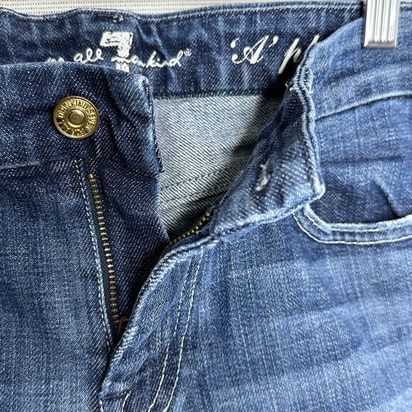 7 for All Mankind Jeans A Pocket Flip Flop Flared Womens Sz 27 (31”x 30.5”) Blue - Picture 3 of 16